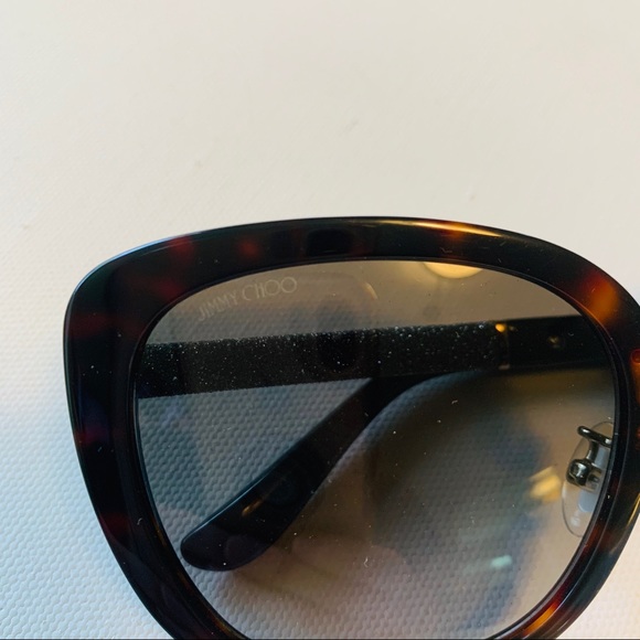 NWT Jimmy Choo 56mm Tortoise Glitter Sunglasses - Picture 7 of 11